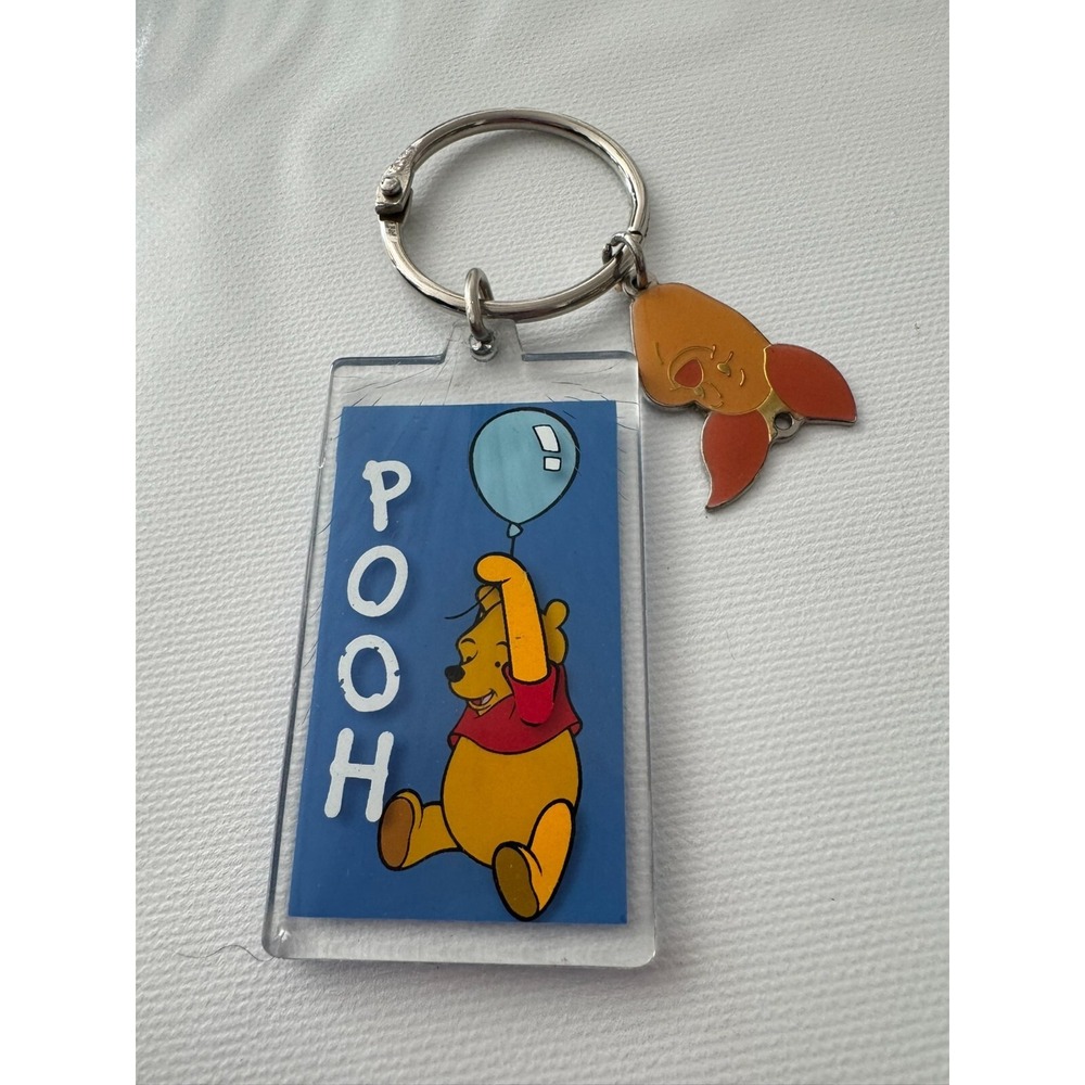 Disneyland Resort Winnie the Pooh Keychain Key Ring Disney with Piglet Charm Add